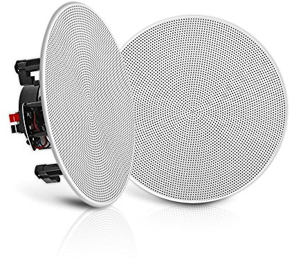 Pyle PDIC1656 Lautsprecher (2-Wege, 2.0 Kanäle, kabelgebunden, 35 – 20.000 Hz, 16 Ohm, Weiß)