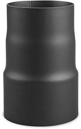 EWO Ofenrohr Reduzierung 130 auf 120 (Schwarz) – Reduzierstück 2 Stahlblech – Rauchrohranschluss für Kaminöfen mit Senothem-Beschichtung – ruß-, frost- und tauwechselbeständig