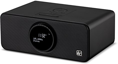 KitSound Boom DAB Speaker with DAB/FM/Bluetooth and Dual Alarm for Smartphone - Black