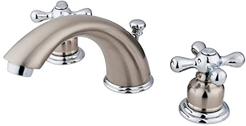 Kingston Brass KB977X Widespread Bathroom Faucet, Brushed Nickel/Polished Chrome
