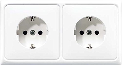 Jung CD522BFWW Kabel-Kanal-Schuko-Steckdose 2-Fach