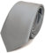 TigerTie Herren Krawatte 6 cm schmale Satin Tie in grau hellgrau silber einfarbig uni Business, festliche Veranstaltungen und Freizeit