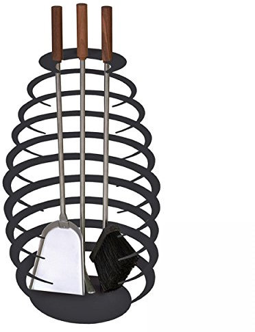 raik 21.00.923.2 Kaminbesteck, 3-teilig, rund, schwarz, 64cm