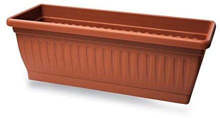 Blim Fioriera Florence con Vassoio Marrone Scuro, 60 x 20 x 17 cm