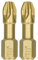 Draak 2x PZ3 Pozi 25mm Titanium Impact Screwdriver Bits Pozidriv Compatible with Dewalt Milwaukee Bosch Makita and Others POZI Heavy Duty
