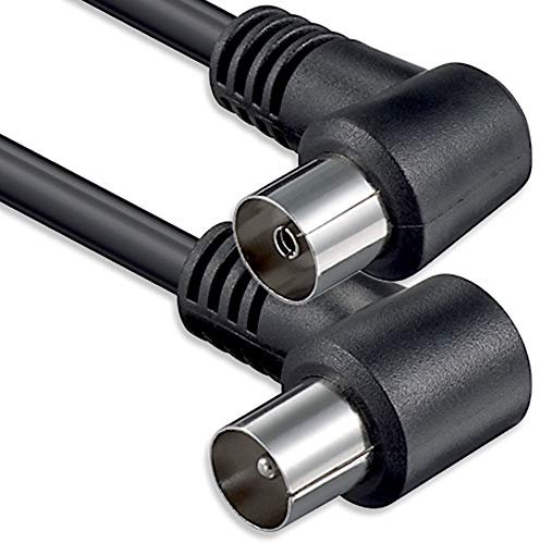 1aTTack.de - Cavo per Antenna con connettore coassiale F da Maschio a Femmina, a Doppia, Tripla o quadrupla schermatura, 75 Db /85 Db / 100 Db / 110 Db / 120 Db / 125 Db Nero 1,5 m