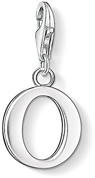 Thomas Sabo Women Charm Pendant Letter A-Z Charm Club Silver 925 Sterling Silver, Letter O, One Size