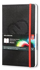 Moleskine Smart Notebook (Digitales Notizbuch mit weißen Seiten verbunden mit der App Creative Cloud, Hardcover, Großformat 13 x 21 cm) 600 Seiten, schwarz