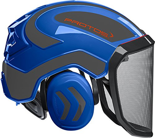 Protos Unisex – Erwachsene Integral Arborist Forstschutz-Helm, Blau-Grau, 54-62cm(5111)