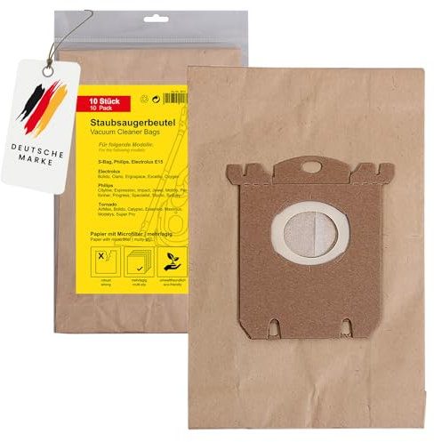 PATONA 10x Sacchetti per Aspirapolvere Carta Compatibile con Philips FC 8380...8399-Impact HR 8300...8349-Expression