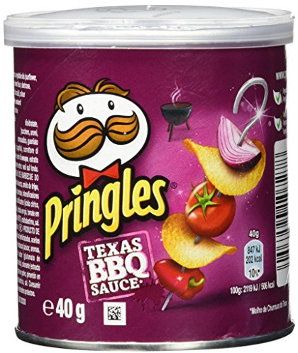 Pringles - Texas BBQ Souce - Productos de aperitivo frito con sabor a salsa barbacoa texana - 40 g - [Pack de 12]