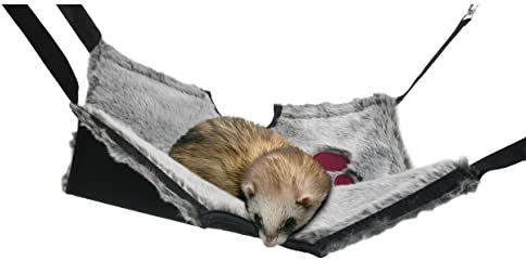 Rosewood Snuggles Hanging Tunnel & Hammock, for Ferrets & Rats, Grey
