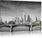 Pixxprint schöne Skyline von Frankfurt am Main B&W, Größe: 100x70cm, Leinwandbild, fertig gespannt, Wandbild, Dekoration, Kunstdruck, kein Poster
