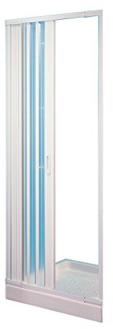 Negrari S1B80 Duschkabine mit 1 beweglichen Tür, aus PVC-Kunststoff, transparent, 80 x 184 H cm