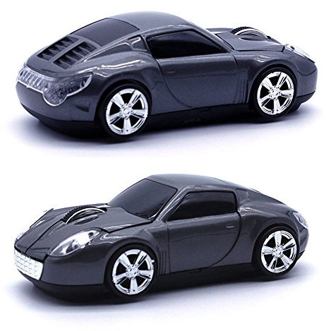 Urchoiceltd® Wireless Mouse, 2,4 GHz Car Mouse 3d 1600DPI Voiture de sport style souris optique USB avec phare avant et arrière Ligh-up Gaming Mouse