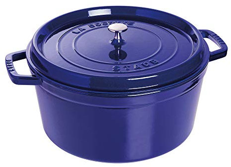 Staub Cast Iron 9-qt Round Cocotte - Dark Blue