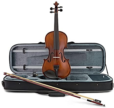 Stentor Graduate Violin Outfit 1/8 Full Size, Violin for Intermediates, Adults & Kids with Wood Bow, Oblong Carry Case & Accessories, Steel Core String Instrument, 1542G