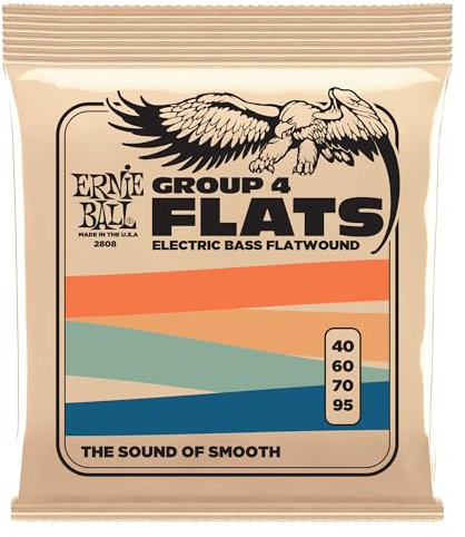 Ernie Ball, Flatwound Group IV, Corde per basso elettrico, diametro 40-95