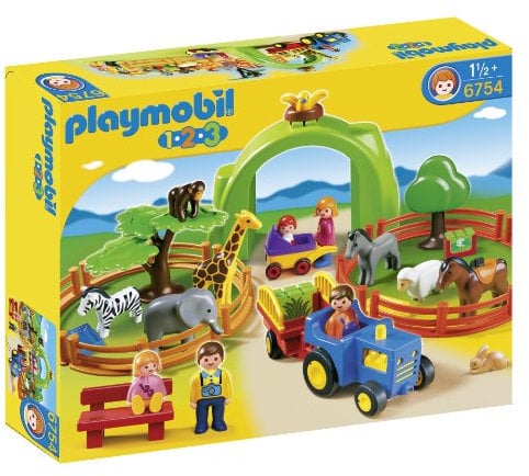 Playmobil - 6754 - Jeu de Construction - Coffret Grand Zoo 1.2.3