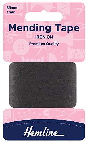 Iron-On Mending/Repair Tape 100cmx38mm: Dark Grey