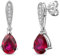 Miore Hängend Ohrringe Für Damen aus 925 Sterlingsilber mit Rubin/Saphir und 0,03 ct natürliche Diamanten (rot)