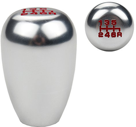 DEWHEL JDM Racing - Pomo de palanca de cambios manual tipo R estilo R de 6 velocidades 6MT compatible con Honda Civic Accord S2000 Acura Integra (plateado)