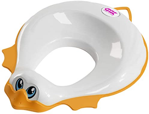 OKBABY Ducka - Lustiger Toilettentrainersitz mit rutschfesten Kanten - für Kleinkinder - Weiss