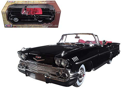 Chevrolet Impala Convertible, schwarz, 1958, Modellauto, Fertigmodell, Motormax 1:18