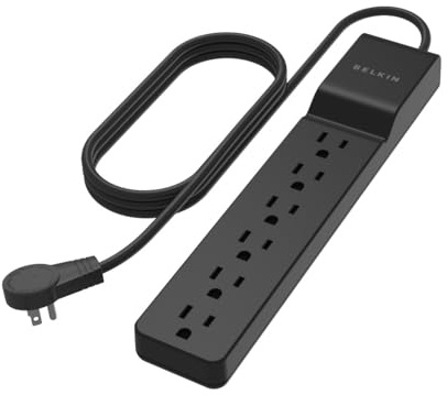 Belkin 6-Outlet limitador de tensión 6 Salidas, 1,83 m 6' Black with Rotating Plug Negro