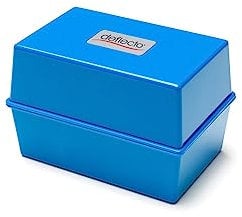 Deflecto Value Size 6 x 4 Index Card Box - Blue, CP011YTBLU