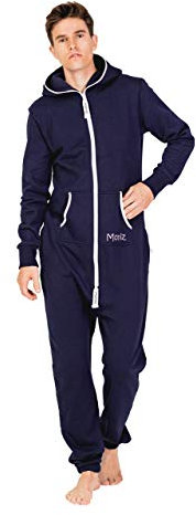 Moniz Herren Jumpsuit, Onesie, Overall (dunkelblau, L)