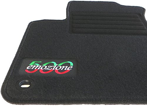 TN Profimatten Autoteppiche passend für FIAT 500 alle Typen Baujahr 2007-2013 Logo Befestigung Drehknebel!