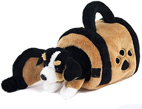 Teddys Rothenburg Kuscheltier Berner Sennenhund in Hundehütte 15 cm braun/schwarz/weiß Plüschhund Stoffhund