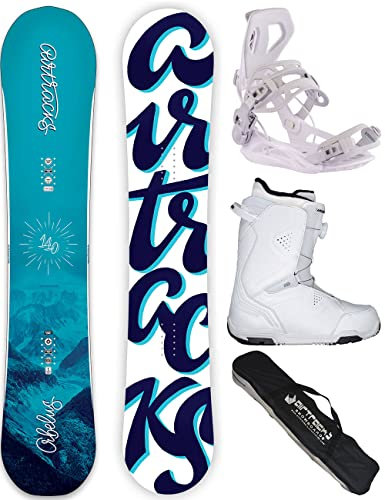 Airtracks Damen Snowboard Set Freestyle Freeride Orbelus Lady Camber 150 + Bindung Master W + Boots Strong ATOP W 41 + Sb Bag / 140 145 150 155 cm