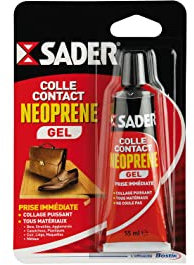 Sader Colle Contact Néoprène Gel - Tube 55 ml - Multi-matériaux - Collage puissant