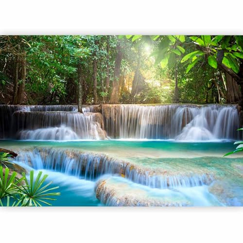 murando - Vlies Fototapete Wasserfall Blumen Landschaft Natur Vlies Tapeten Wandtapete XXL Moderne Wanddeko Design Wand Dekoration Wohnzimmer Schlafzimmer Büro Flur