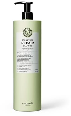 Maria Nila - Structure Repair Shampoo, 1 Liter - Sanftes Feuchtigkeitsshampoo für geschädigtes und trockenes Haar - Mit Algenextrakt & Colour Guard Complex - Vegan & Tierfreundlich - Extragroß