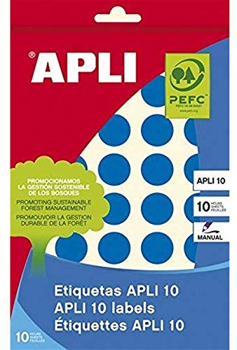 APLI 2743 - Blaue Etiketten (Ø 19) 8 Blatt