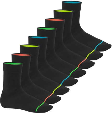 Footstar Herren & Damen Baumwollsocken (8 Paar) Socken im Neon Look