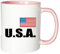Mister Merchandise Mug Tasse à café USA Amerika Vereinigte Staaten Fahne Flag thé Pot Grande, Couleur: Blanc-Rose