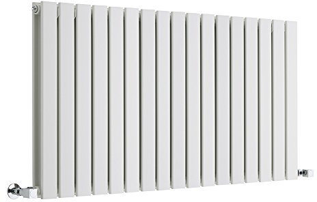 Milano Alpha White Horizontal Double Flat Panel Radiator - 635mm x 1190mm