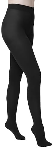 HUE Women’s Super Opaque Tights with Control Top, Pantyhose, Black, 2