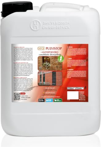 GEAL - Pulvistop Antispolvero Consolidante e Idrorepellente, 5 l | Per Cotto, Tufi, Intonaci, Materiali Lapidei e Manufatti di Cemento