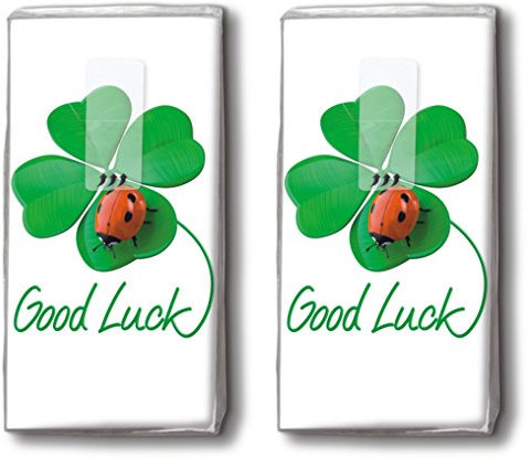 20 Taschentücher (2X 10) Good Luck to You – Viel Glück für Dich/Glücksbringer/Motivtaschentücher