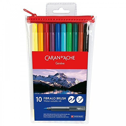 Caran D'Ache Fibralo Water Soluble Brush Pens 10 Pack