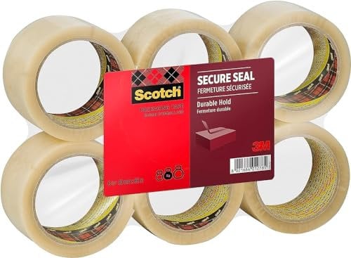 Scotch Nastro da Imballo per Sigillatura Sicura, Trasparente - 50 mm x 66 m, 6 Rotoli/Confezione - Nastro Adesivo di Qualità per Chiudere Scatole, Cartoni e Pacchi