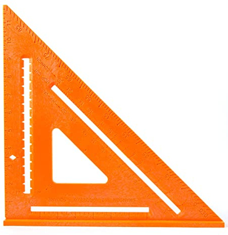 Swanson Tool Co., Inc Swanson Tool Co T0701 12 inch Orange Composite Speedlite Speed Square Layout Tool, made of High Impact Polystyrene