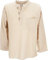 GURU SHOP Nepal Fischerhemd, Goa Hippie Hemd, Yogahemd, Freizeithemd - Beige, Herren, Baumwolle, Size:L