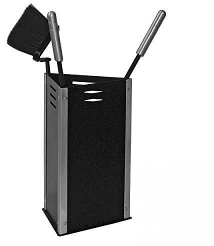 Kaminbesteck / Kamingarnitur schwarz 3-teilig H60cm 3eckig geschlossen