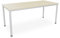 Schreibtisch in verschiedenen Größen und Farben, Konferenztisch graues Metallgestell, Stabiler Besprechungstisch Arbeitstisch, Bürotisch hauseigene Fertigung (B: 180 cm x T: 80 cm, Ahorn)